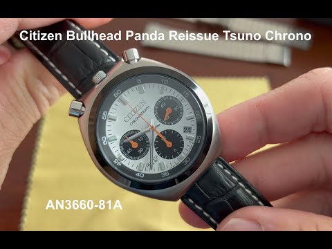 Citizen Bullhead Panda Reissue Tsuno Chrono AN3660-81A