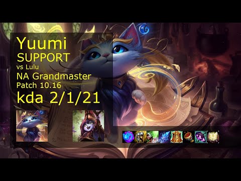 Yuumi Support & Jhin vs Lulu & Ashe - NA Grandmaster 2/1/21 Patch 10.16 Gameplay