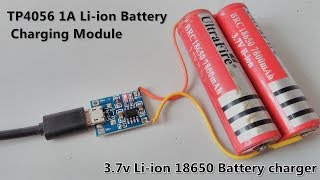 3.7v Li-ion 18650 Battery Charger Module - TP4056 / Micro USB Interface | POWER GEN
