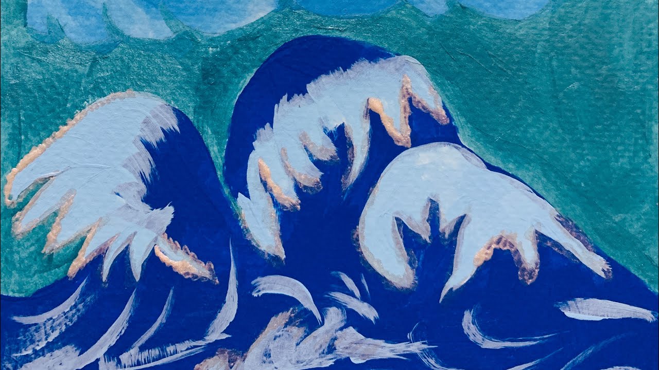 Ocean Waves Drawing | The Sparkling Stars