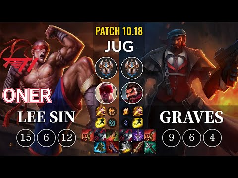 T1 Oner Lee Sin vs Graves Jungle - KR Patch 10.18