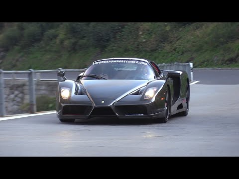 Carbon Ferrari Enzo - Start up, Unloading, Burnout & Drag Racing!