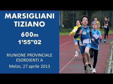 Tiziano Marsigliani 600m 1m55s02 Melzo Riunione Provinciale Esordienti A 27 Apr 2013