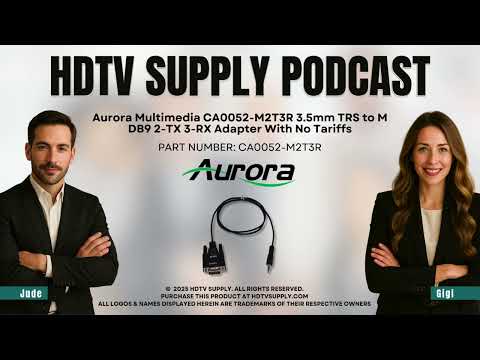 Aurora Multimedia CA0052-M2T3R 3.5mm TRS to M DB9 2-TX 3-RX Adapter With No Tariffs