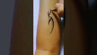 Download lagu How To Make Tattoo Design Tribal With Pen | DIY tattoo mp3