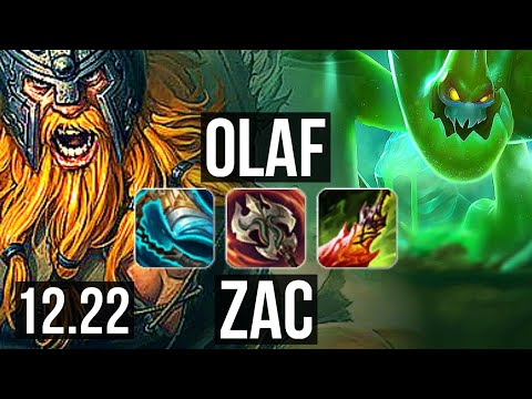 OLAF vs ZAC (TOP) | Rank 5 Olaf, Quadra, Legendary, 11/3/4 | KR Challenger | 12.22