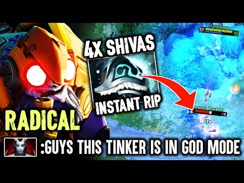 When Radical Tinker Goes God Mode - 4x Shiva's To Delete Enemy Instant Dota 2