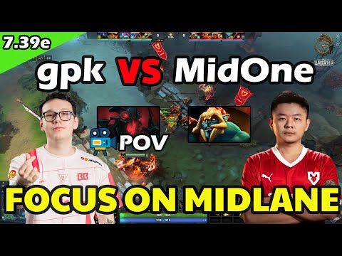 gpk Shadow Fiend VS MidOne Huskar | Focus on Midlane | 7.39e