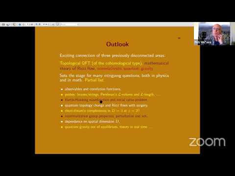Petr Hořava (UC Berkeley) Topological Quantum Gravity and Ricci Flow- Part 2 @Harvard CMSA 2/23/2022