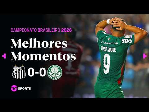 VITOR ROQUE E GIAY PERDEM GOLS NA PEQUENA ÁREA, E SANTOS RECLAMA DE PÊNALTI | SANTOS 0X0 PALMEIRAS