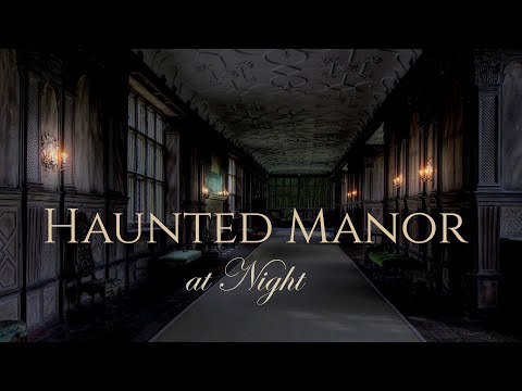 Haunted Manor at Night | ASMR/Ambience | draft, howling wind, echoing piano music, fireplace, storm