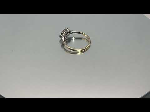 18ct Gold Sapphire Diamond Trilogy Ring UK Size 0 Pre Owned