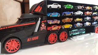 Toy Cars Transportation by Truck Hot Wheels Welly Disney Video for Kids