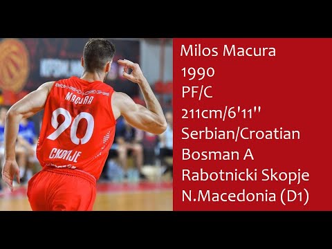 Milos Macura - Rabotnicki Skopje 2021/2022 Midseason Highlights; N.Macedonia First League