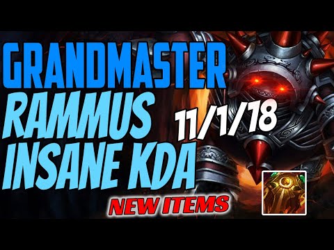 Grandmaster RAMMUS Jungle Insane KDA 11-1-17 - Challenger Gameplay vs Elise - New Items - Season 11