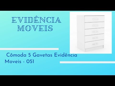 Video thumbnail of Cômoda 5 Gavetas Maxi Evidência Móveis