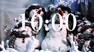 ⏳ 10-Minute Christmas Countdown with Snowman & Relaxing Holiday Music 🎄❄️