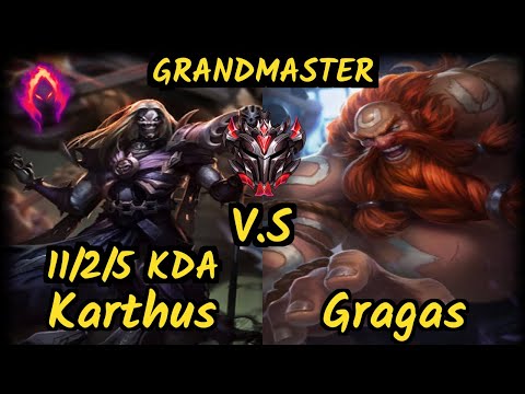 MRDS TynX (KARTHUS) vs GRAGAS - 11/2/5 KDA JUNGLE GAMEPLAY - EUW Ranked GRANDMASTER