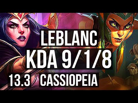 LEBLANC vs CASSIOPEIA (MID) | Rank 1 LeBlanc, 9/1/8, Dominating, Rank 21 | TR Challenger | 13.3