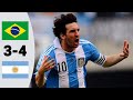Brazil vs Argentina 3-4 | Messi Hat-trick goals | Extended  Highlight and goals [friendly 2012]