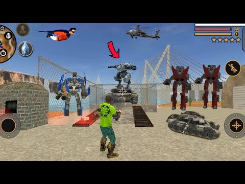 Vegas Crime Simulator (Vegas Hero Destroy Tank Machine Robot) Robot Car on Army Base - Gameplay HD