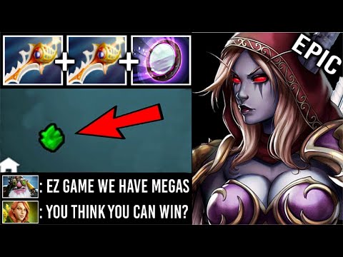 EPIC Sh*t Mirror Shield 2x Rapier Drow Ranger Defense vs Megas Crazy 30 LvL Comeback Imba Dota 2