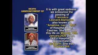 Francesca Leonard-Alphonse ~ Short Obituary