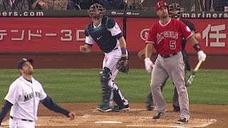 LAA@SEA: Pujols launches a moon shot to left field