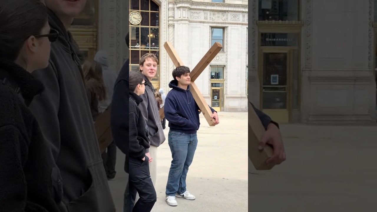 Went downtown for errands and saw Batman on one side and Jesus on the other. 🦇🙏 #chicago #batman