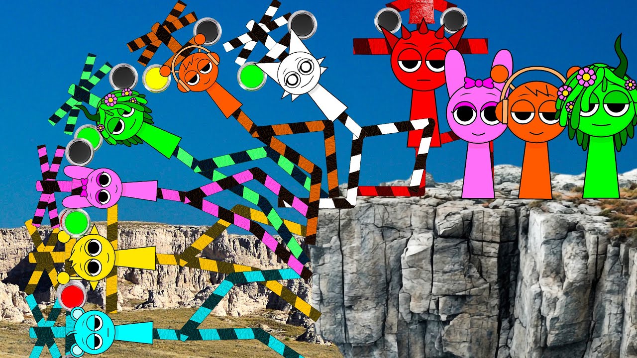 Sprunki Incredibox crosses the mountain of time and Fumikiri Railroad Crossings Meme Animation!!!