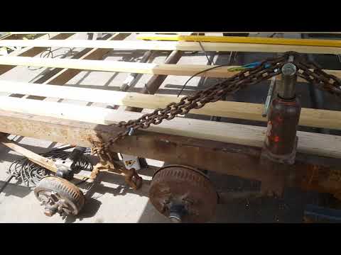 Straightening a bent trailer frame