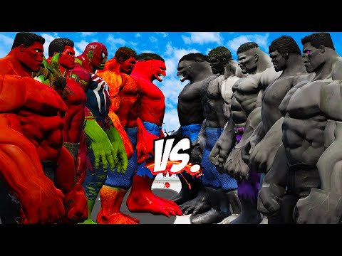 TEAM RED BIG HULK VS TEAM BLACK HULK - HULK BATTLE - EPIC SUPERHEROES WAR