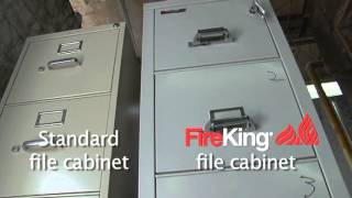 Fire Test! FireKing Fireproof  File vs.Standard Metal Filing Cabinet