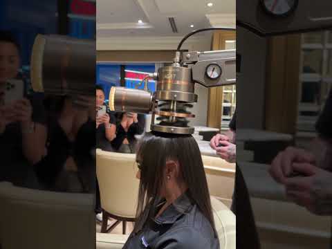 Robot Hair Machine Built a Perfect Bun in Seconds 🤖 Would You Sit for This? #shorts
