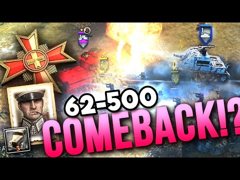 62-500 BIGGEST COMEBACK EVER? [4v4] [OST] [Steppes] — Full Match of Company of Heroes 2