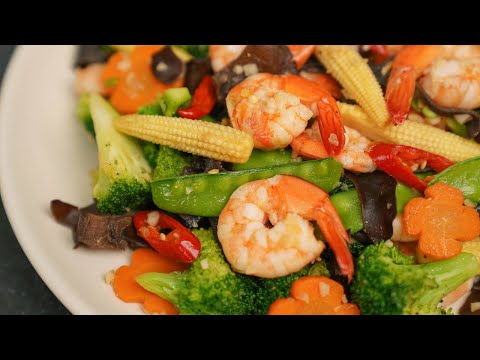 Cách Làm Tôm Xào Rau Củ Thập Cẩm - Món Ngon Đãi Khách