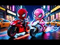 Spider Man Vs Spider Gwen Epic Motorcycle Race In New York Marvel S Spidey And His Amazing Friends