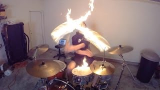 Burn - Drum Cover w/ Fire Sticks (Copyright Re-upload) Ellie Goulding