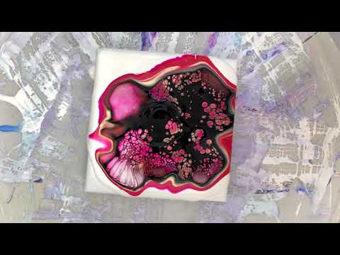 #242 Bloom technique short and easy acrylic pouring fluid art painting ColourArte Primary Elements