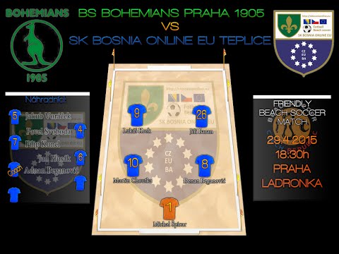 BS Bohemians 1905 VS. SK Bosnia Online EU Teplice 6:3 Friendly beach soccer match. Sestřih branek