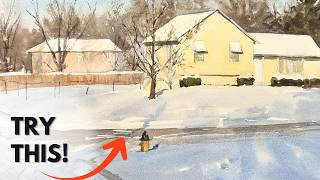 How to Paint Snow in Watercolor - Step by Step