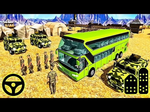 Army bus driver us soldier transport duty-offroad driving bus-android gameplay#4
