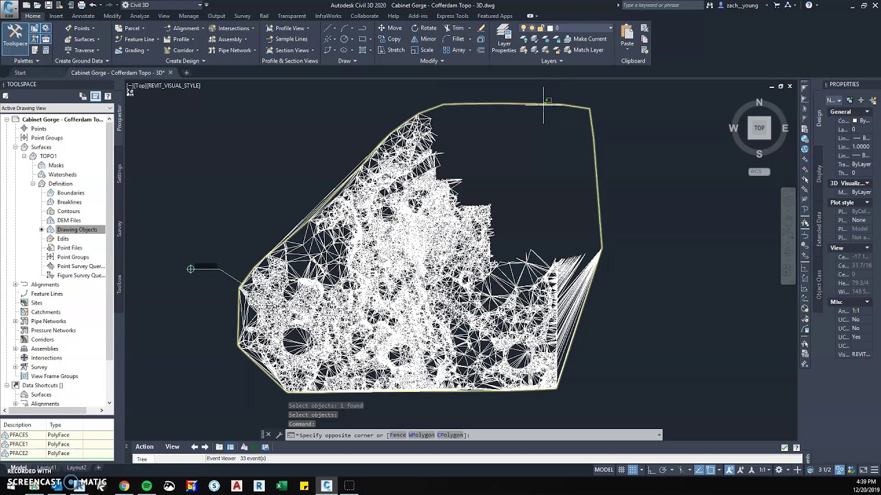 Civil 3D 2020 - Generate and Extract Contours from Surface