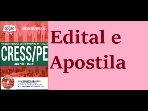 Apostila de Agente Fiscal Edital Concurso CRESS PE 2017