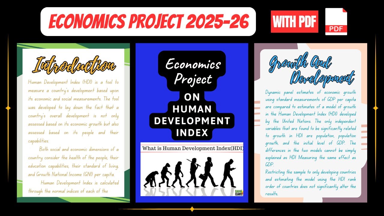 Economics Project Class 12th || Project on Human Development Index