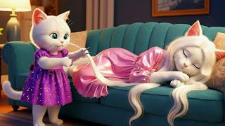 Mischievous little cat cut mother's hair 😭✂️✂️and then made new one 💇🏻‍♀️😭| Cat Ai Story #cats #cute