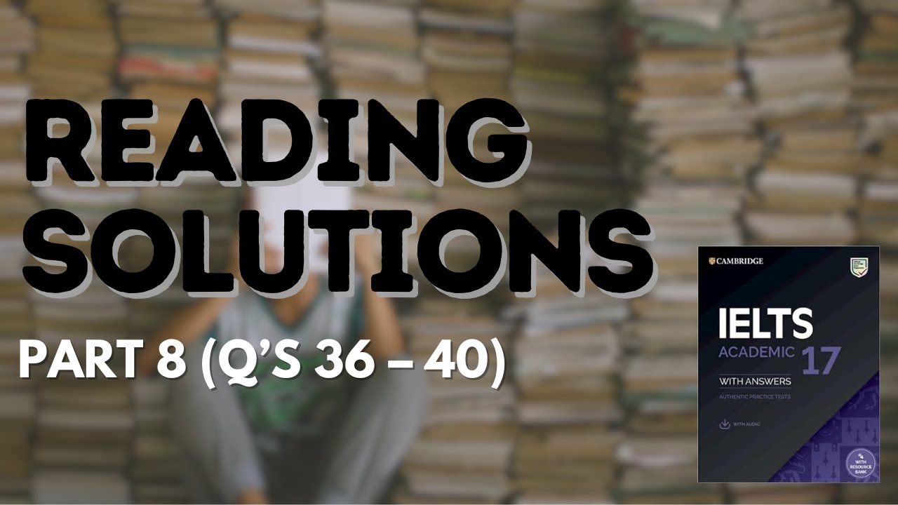 IELTS Academic Reading Solved | Cambridge Book 17 Test 1 Questions 36–40
