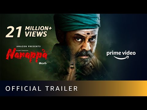 Thumbnail of the video: Narappa - Official Trailer | Venkatesh, Priyamani, Rao Ramesh, Nassar | Amazon Prime Video