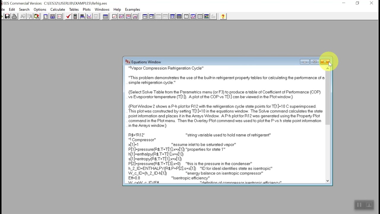 Engineering Equation Solver using examples EES