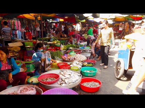 Street Food Tour - Market Food Scenes At Chhbar Ampov In Late Morning